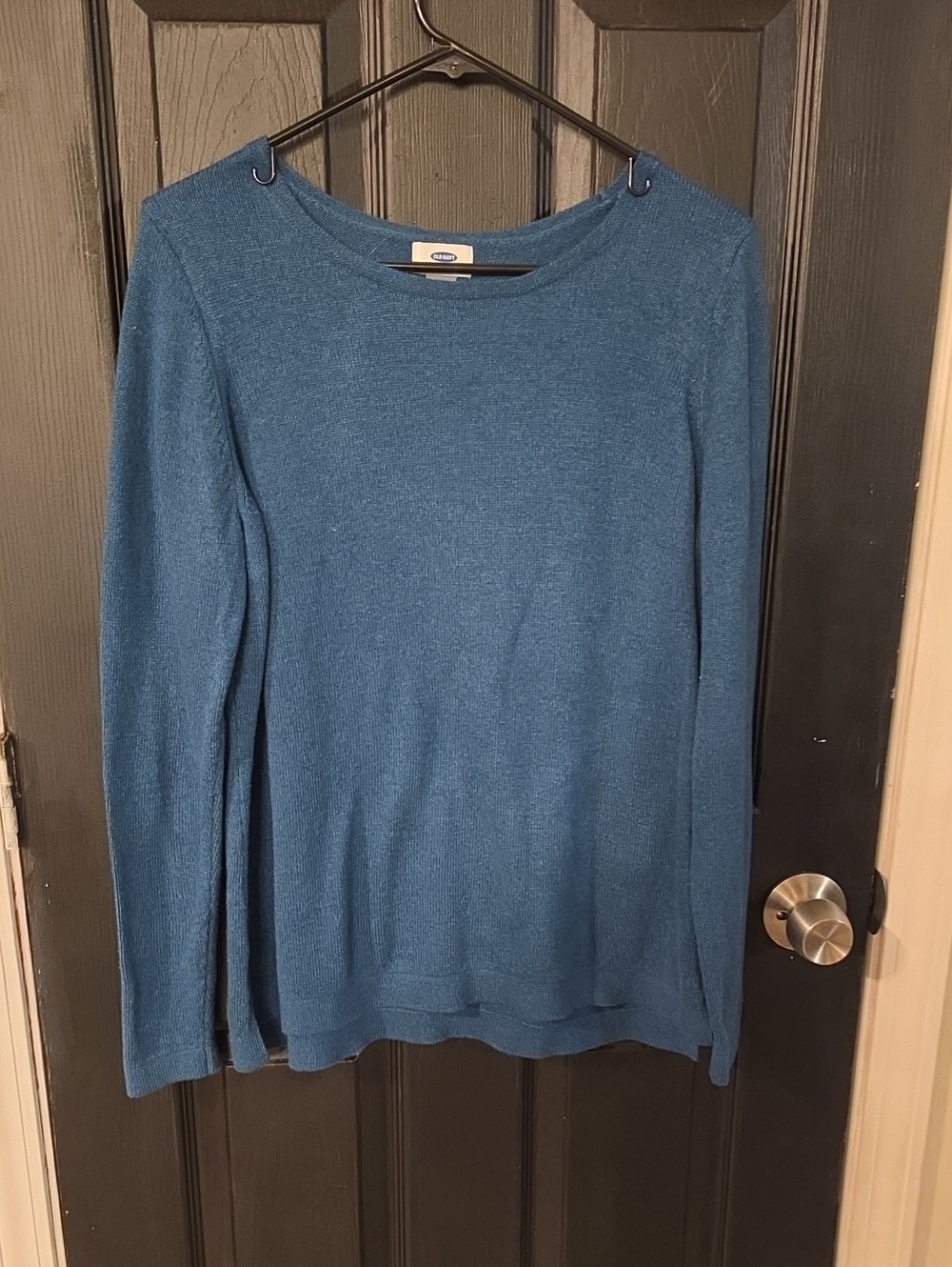 Old Navy Women's Teal-Blue Scoop Neck Lightweight Sweater